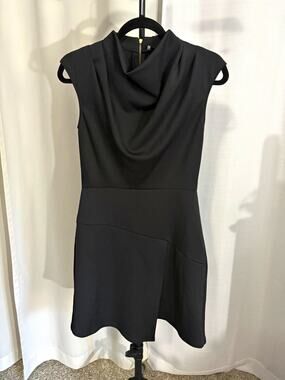 Closet London Women’s Black Cowl Neck Sleeveless Fit & Flare Short US 6 #0046